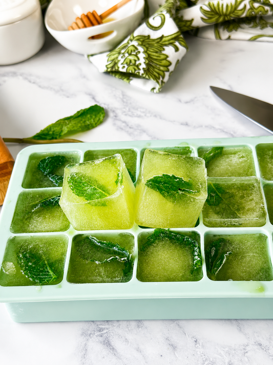 Refreshing Cucumber Lemon Electrolyte Cubes with Mint