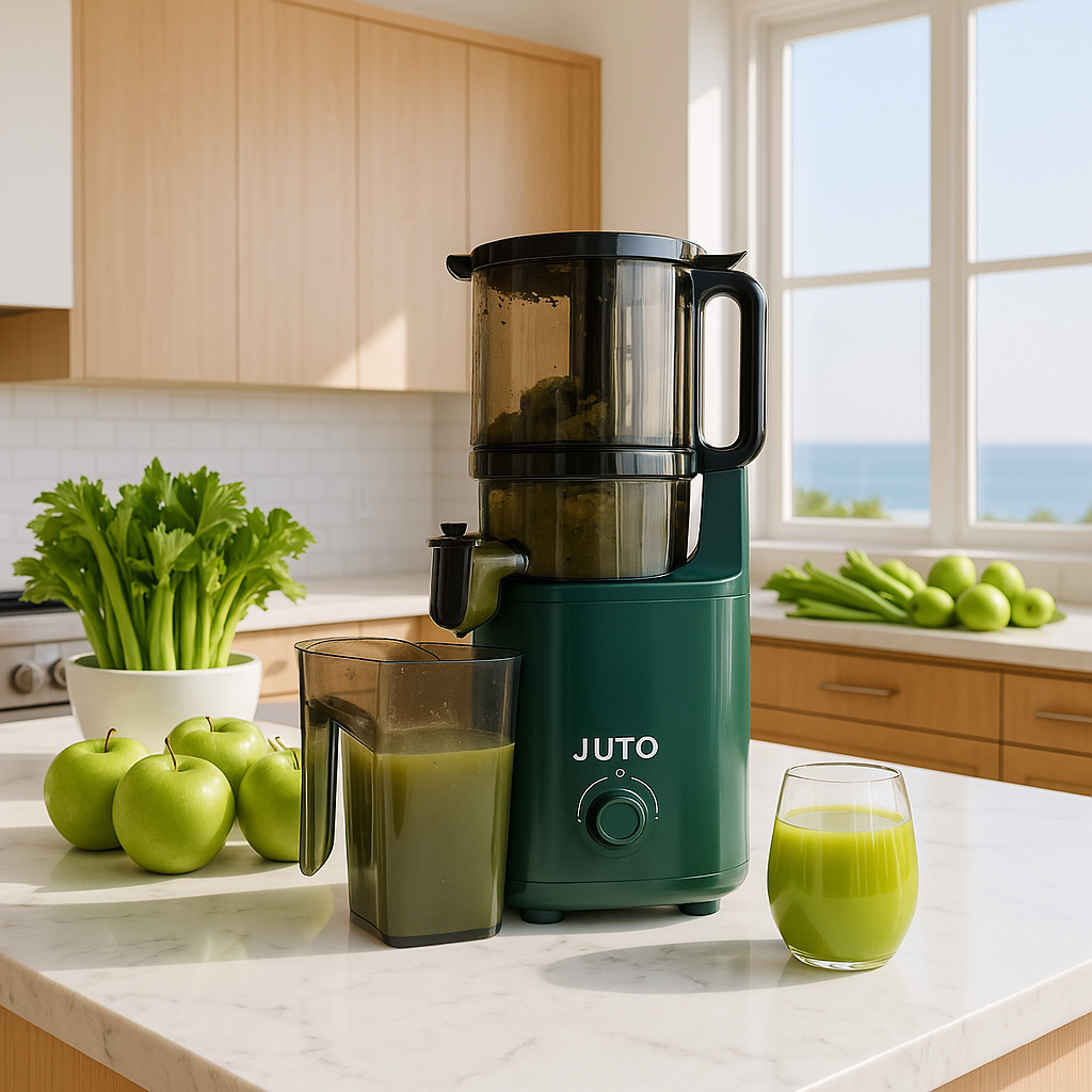hands free, large hopper cold pressed juicer, juicing made easy
